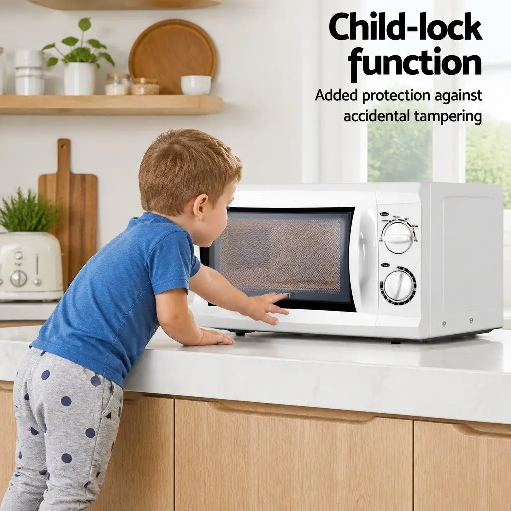 20L Microwave Oven 700W White Countertop Kitchen Appliance Glass Turntable