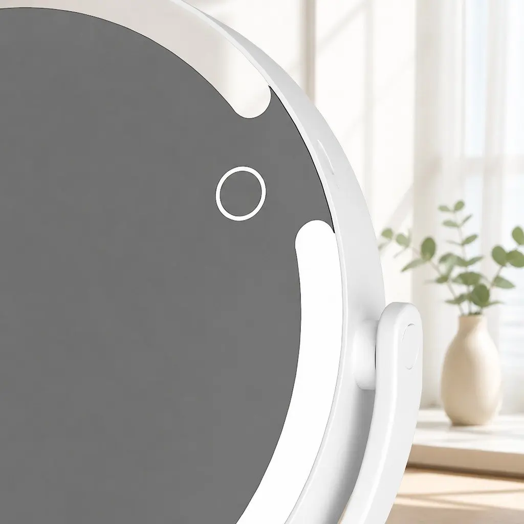 LED Makeup Mirror Double-Sided 10x Magnifying with Light USB Rechargeable for Vanity Bathroom Travel 19cm Diameter