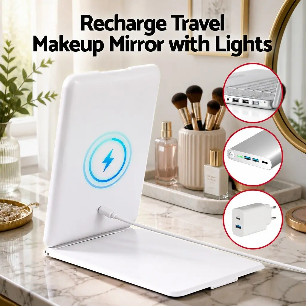 Portable Lighted Makeup Mirror