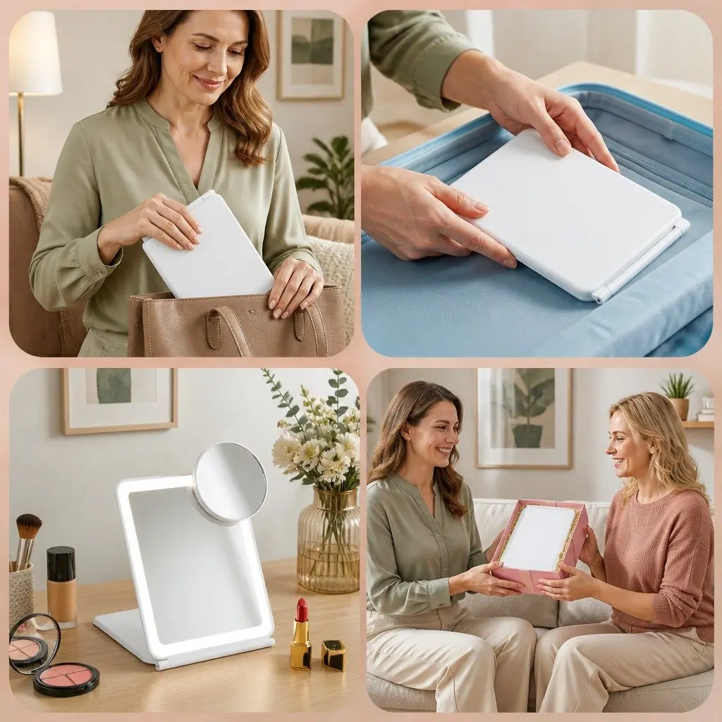 Portable Lighted Makeup Mirror