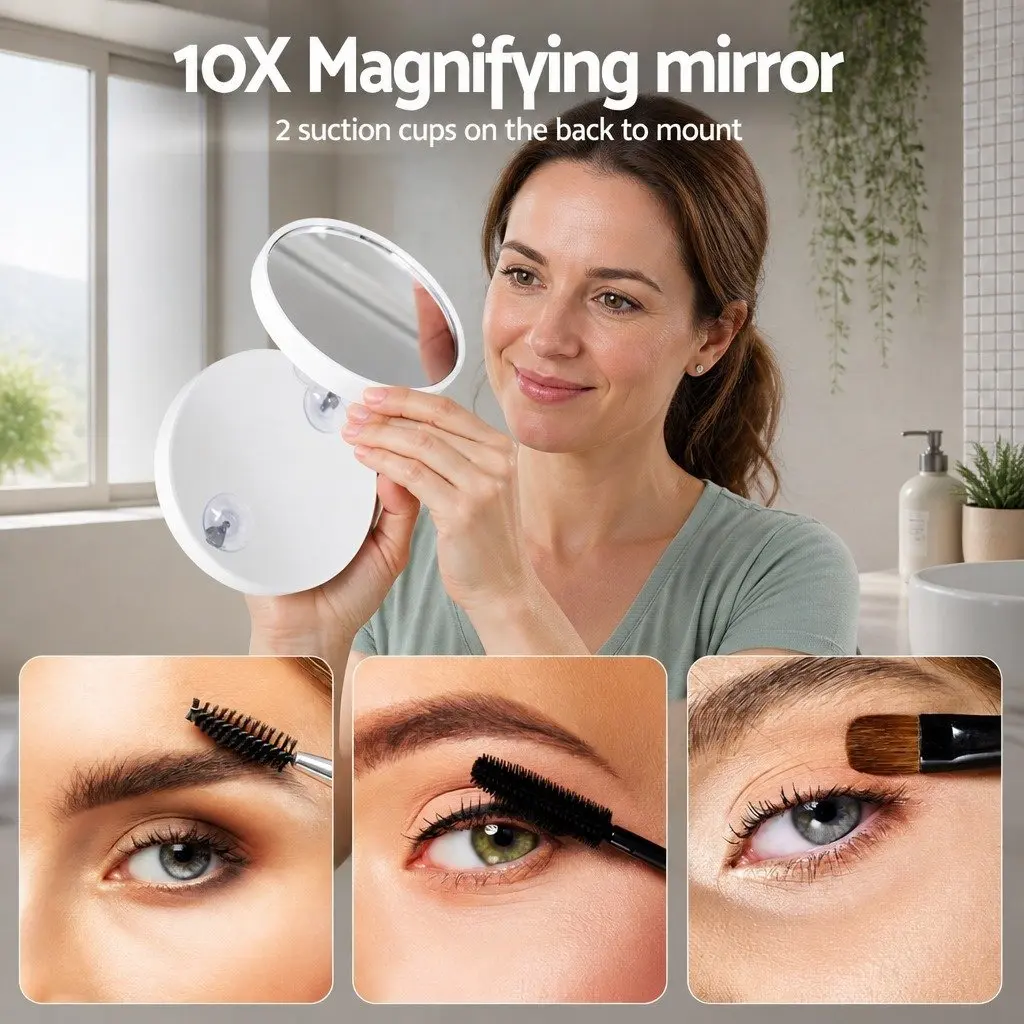 60x50cm Makeup Mirror with Adjustable LED Light in Black