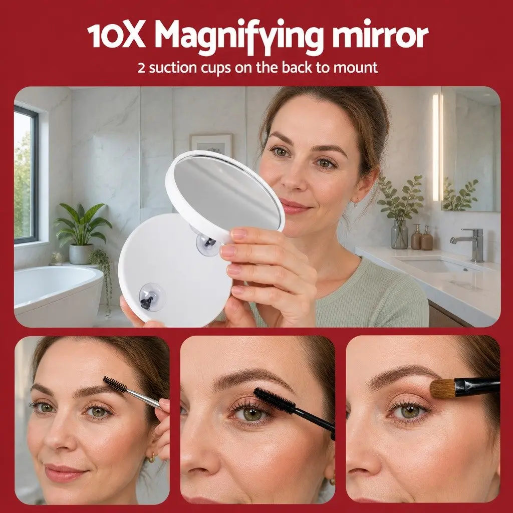 Makeup Mirror 60x50cm Hollywood Vanity LED Light Tabletop White Touch Control