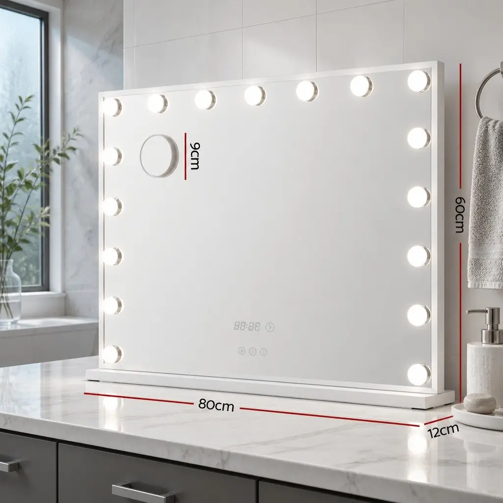 Makeup Mirror 80x60cm Hollywood Vanity LED Light Tabletop Adjustable Touch