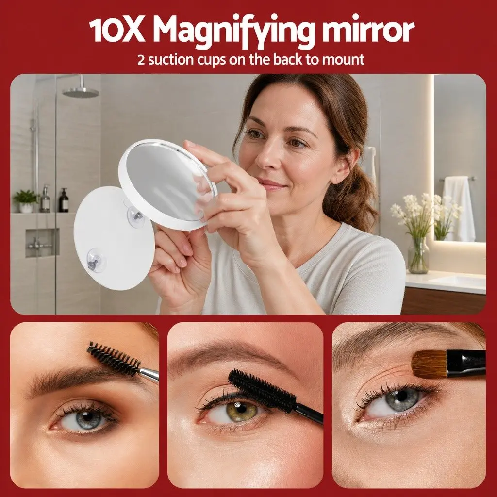 Makeup Mirror 60x52cm Hollywood Vanity LED Light Tabletop Free Standing Yellow