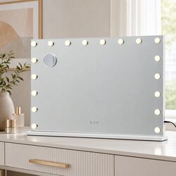 Hollywood Vanity Mirror 90x60cm Large Frameless Makeup Mirror 18 LED Bulbs