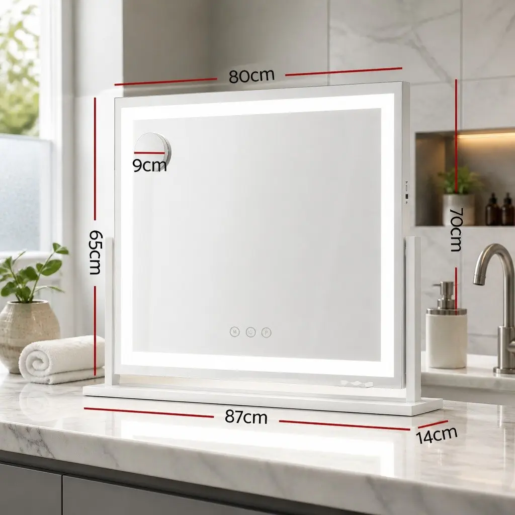 Makeup Mirror 80x65cm with LED Lighting