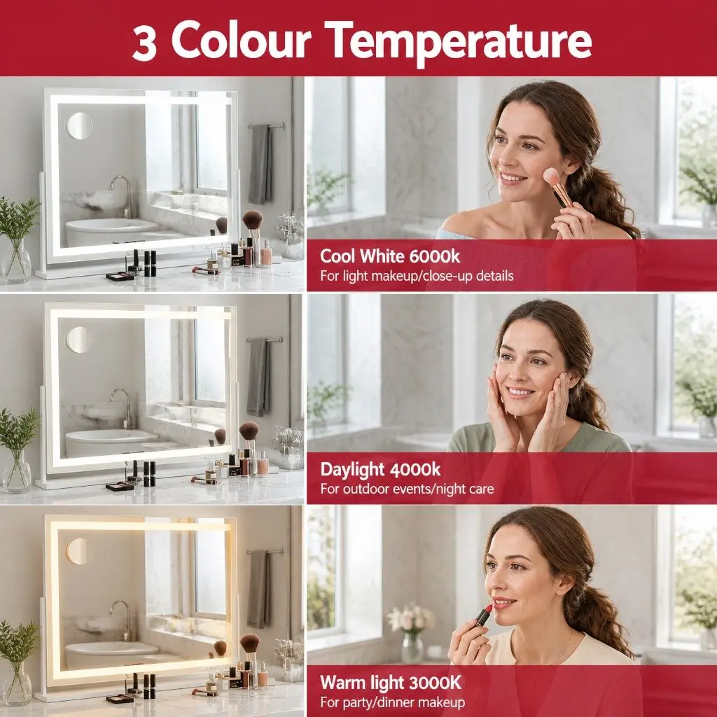 Makeup Mirror 80x65cm with LED Lighting