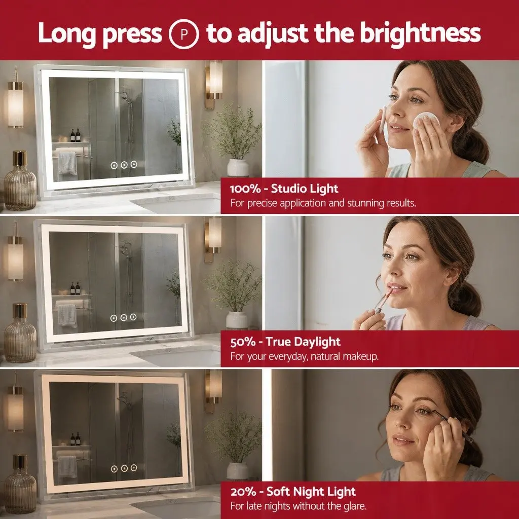 Makeup Mirror 80x65cm with LED Lighting