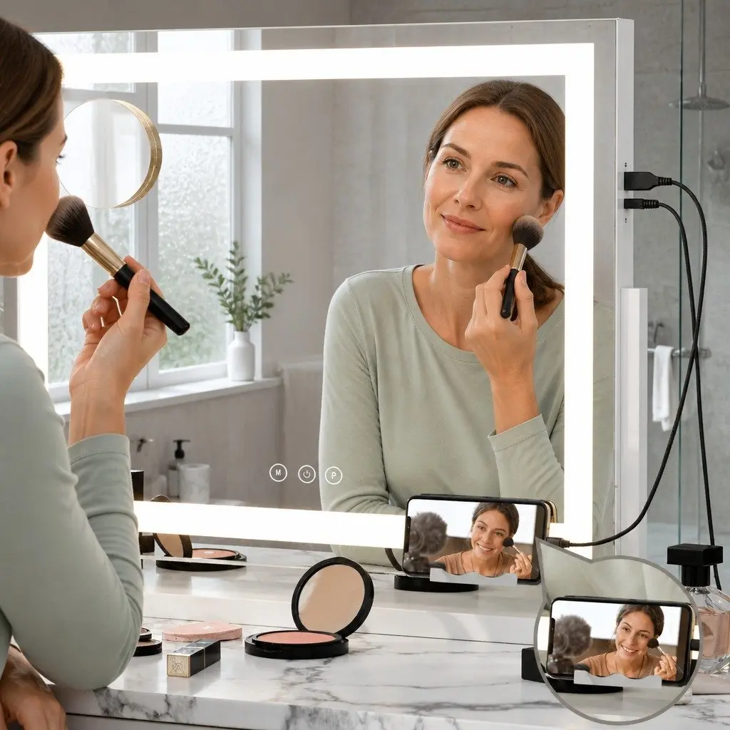 Makeup Mirror 80x65cm with LED Lighting