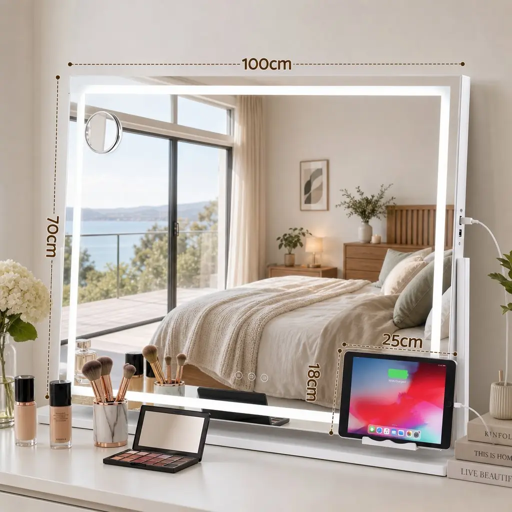 100x70cm LED Lighted Vanity Mirror