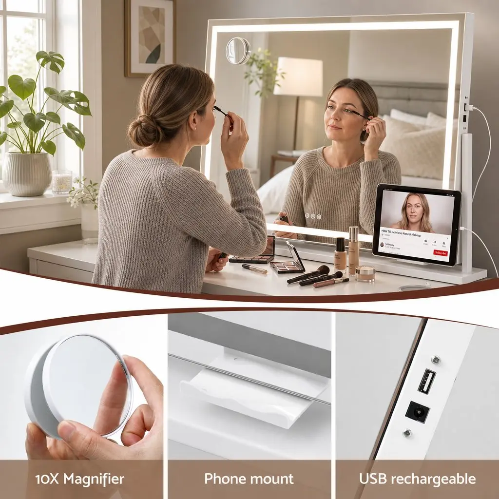 100x70cm LED Lighted Vanity Mirror