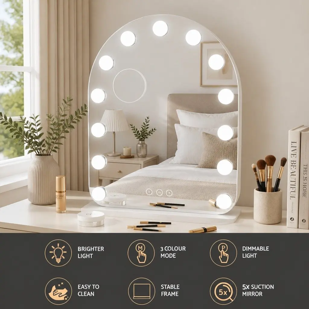 Makeup Mirror 40x50cm LED with 5x Magnifier