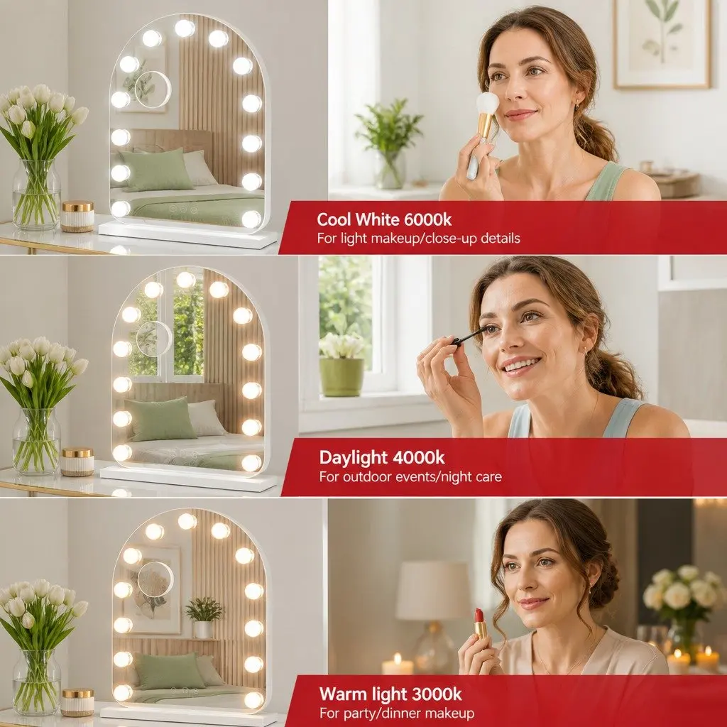 Makeup Mirror 40x50cm LED with 5x Magnifier