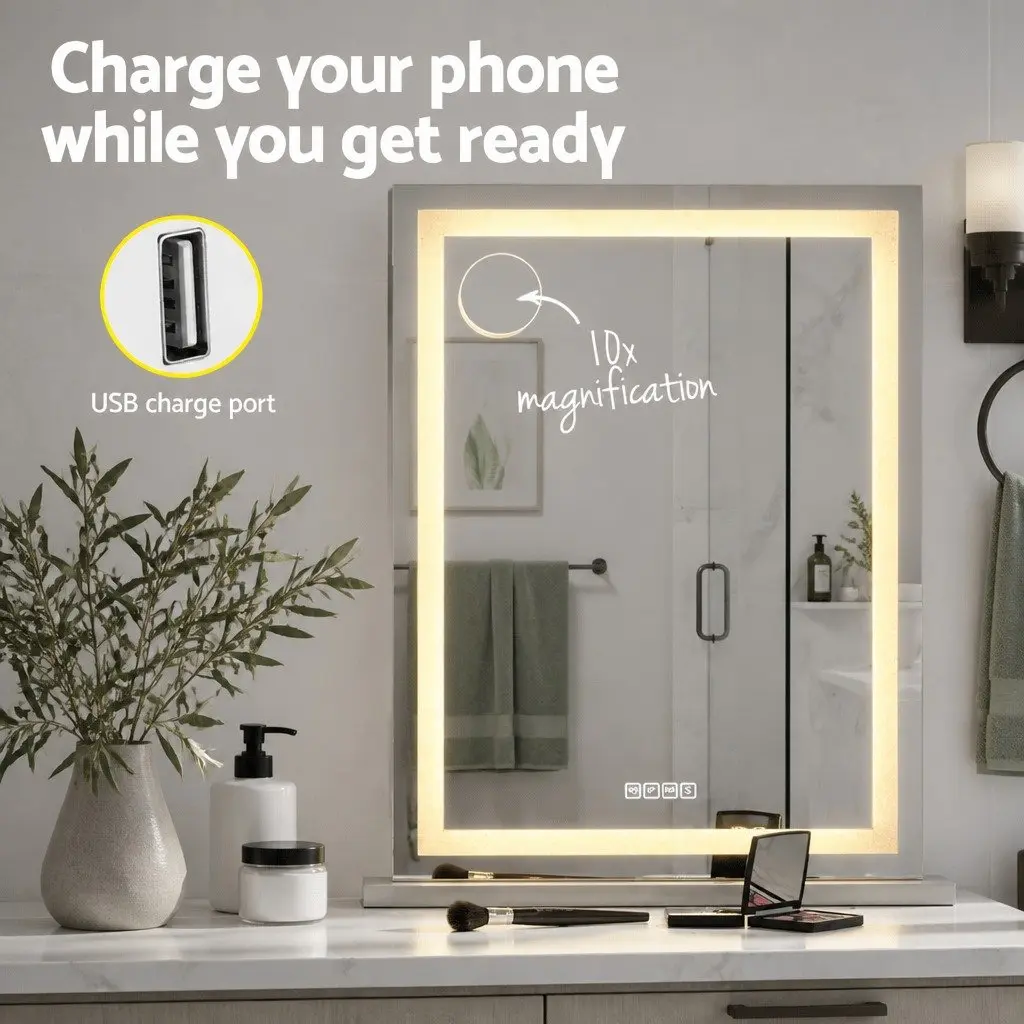 58x80cm Lighted Makeup Mirror with Bluetooth