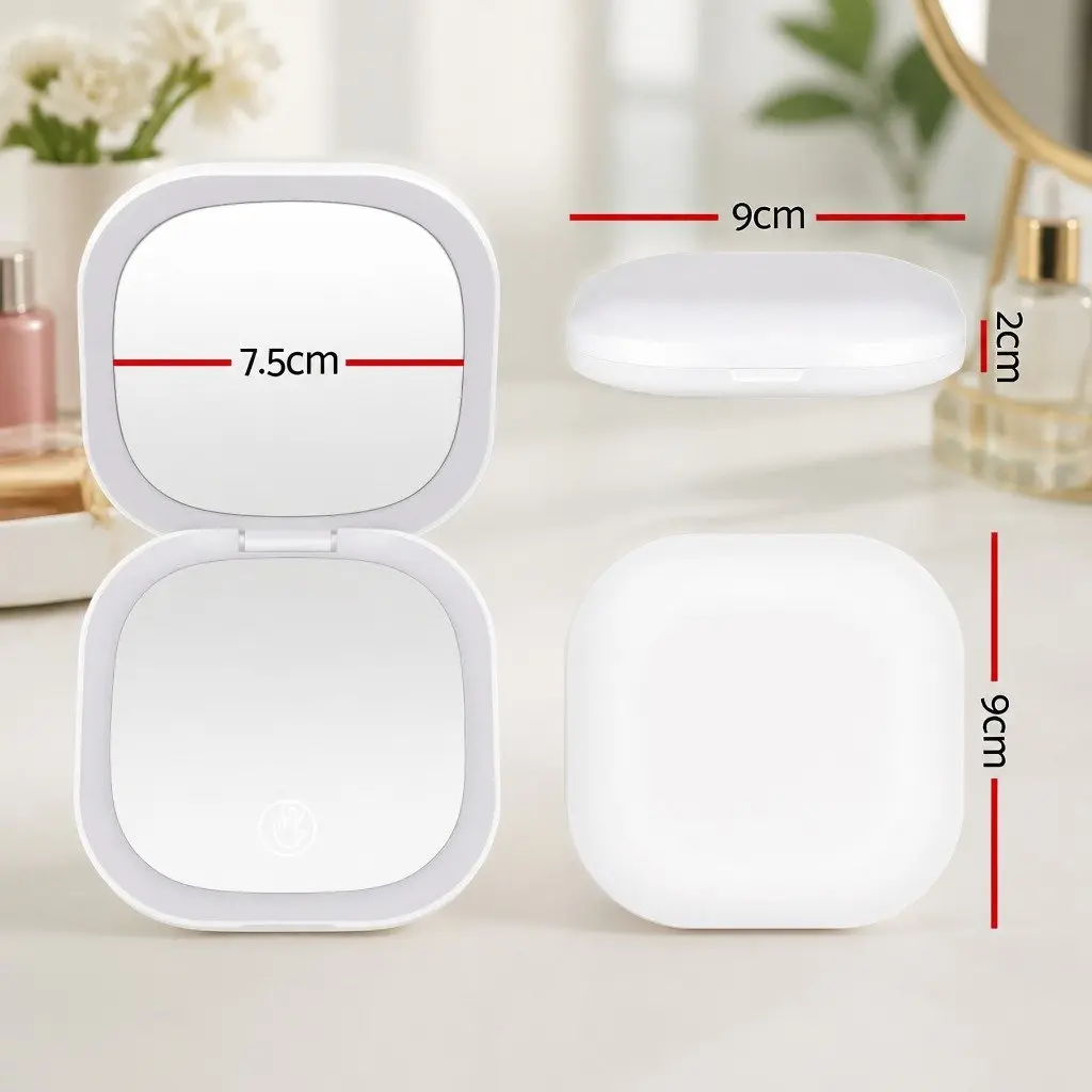LED Compact Makeup Mirror with USB Charging