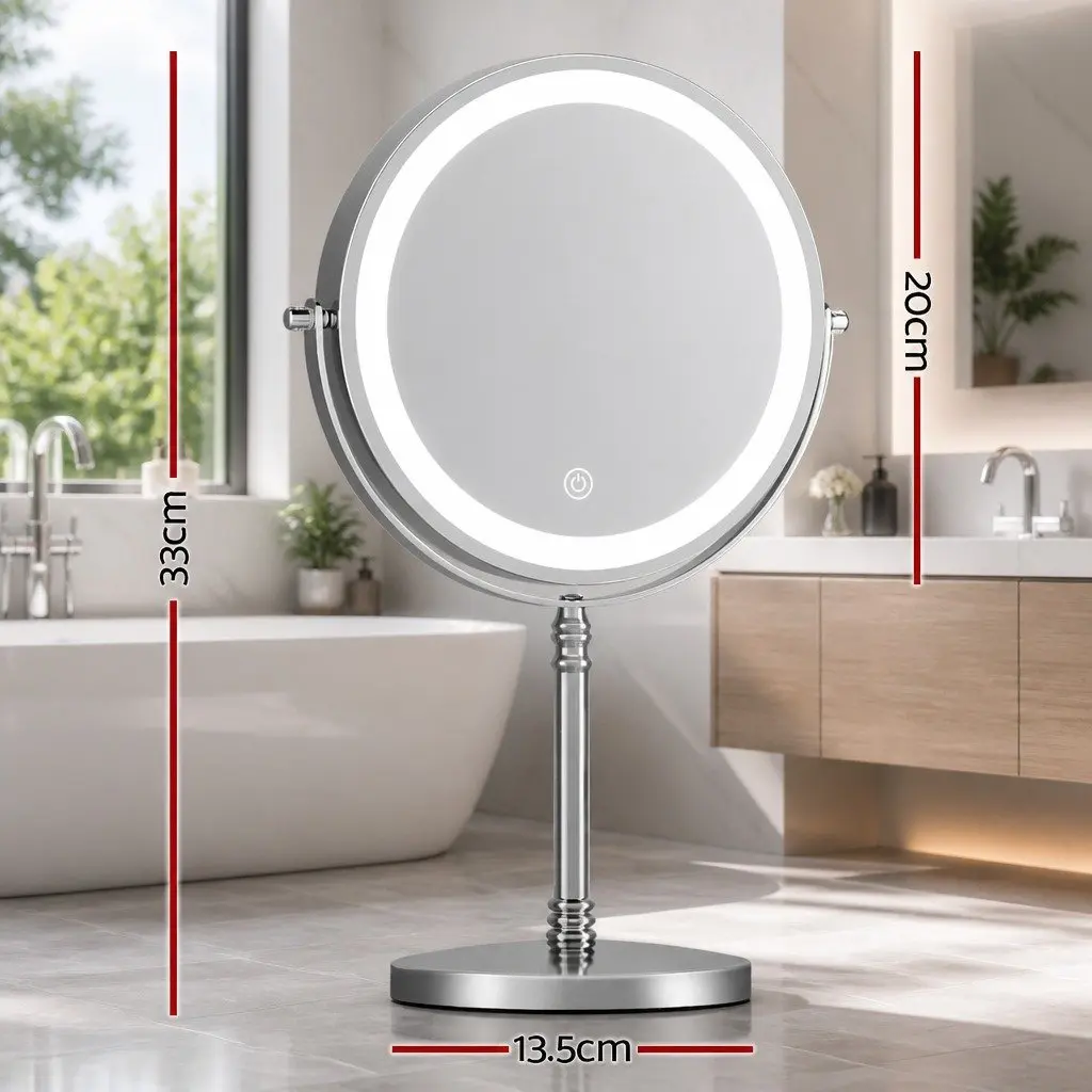 20x20cm LED Makeup Mirror with 10X Magnification