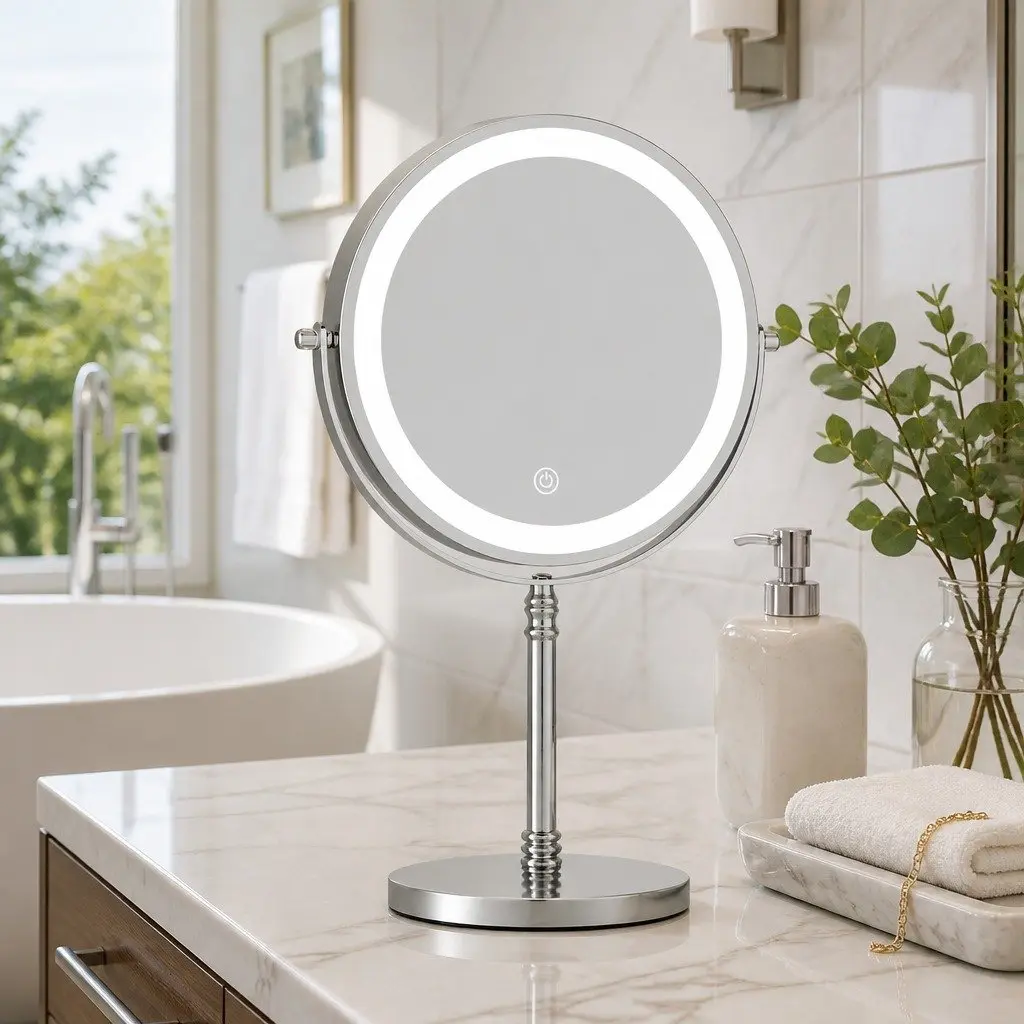 20x20cm LED Makeup Mirror with 10X Magnification