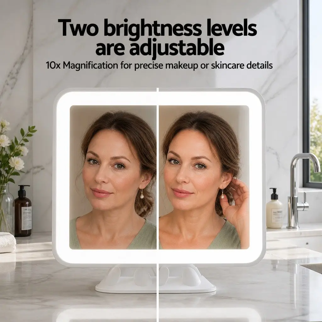 10X Makeup Mirror with LED Light Strip