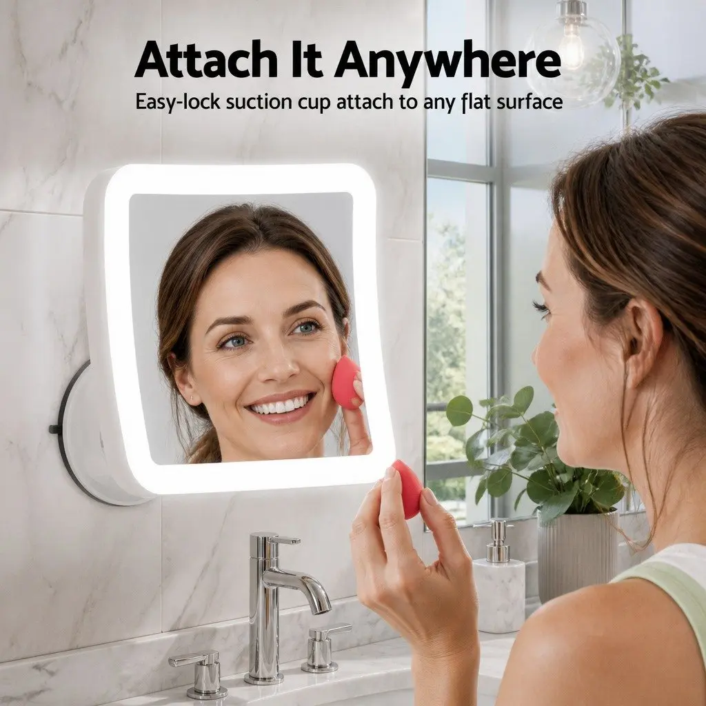 10X Makeup Mirror with LED Light Strip