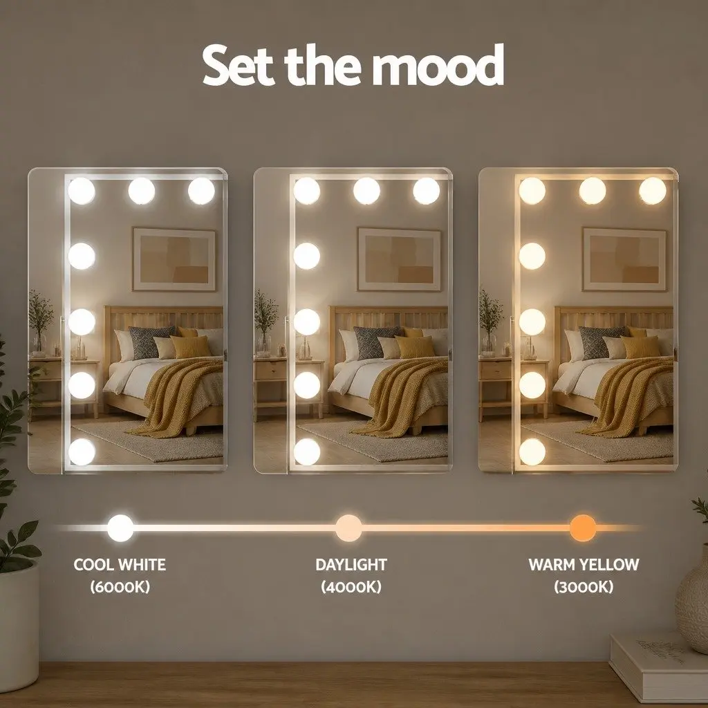30x40cm Bluetooth Vanity Makeup Mirror with LED Lighting