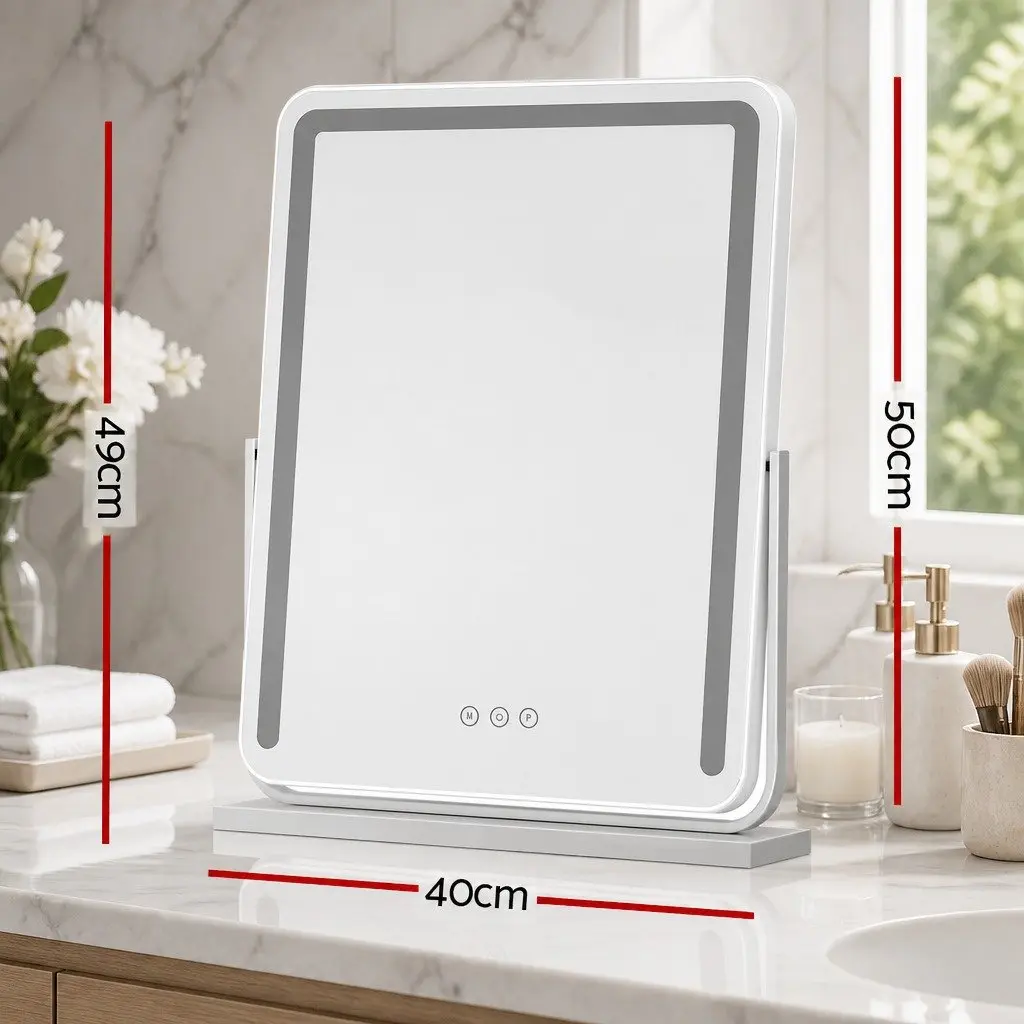 Makeup Mirror Vanity Use 40x50cm LED Light Strip 180° Rotation Touch