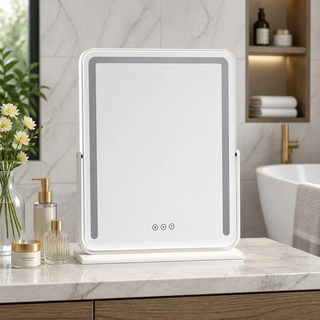 Makeup Mirror Vanity Use 40x50cm LED Light Strip 180° Rotation Touch