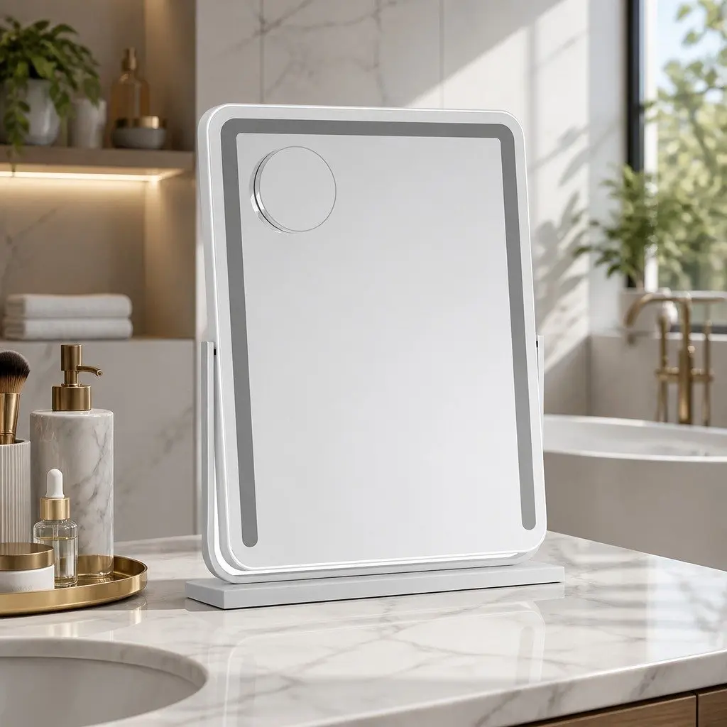 Makeup Mirror Vanity Use 40x50cm LED Light Strip 180° Rotation Touch