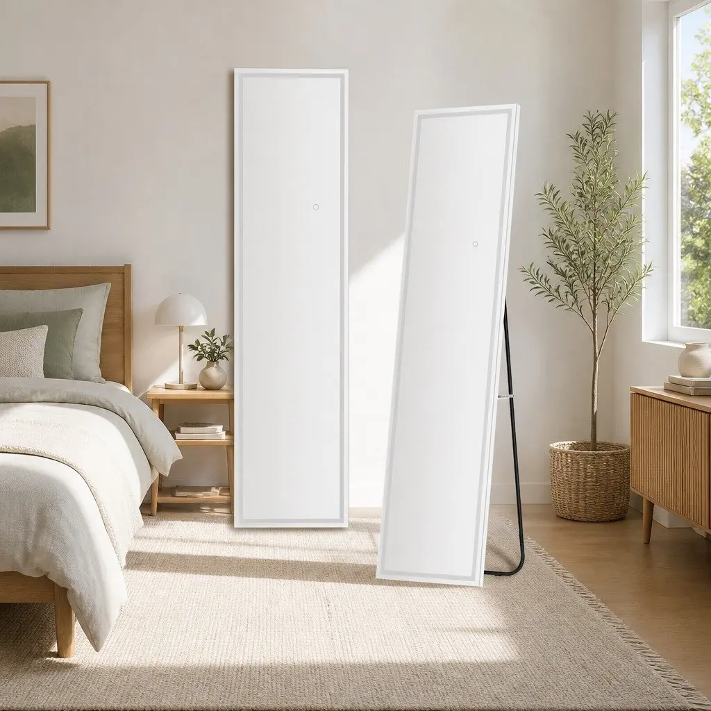 Full-Length LED Floor Mirror with Adjustable Settings
