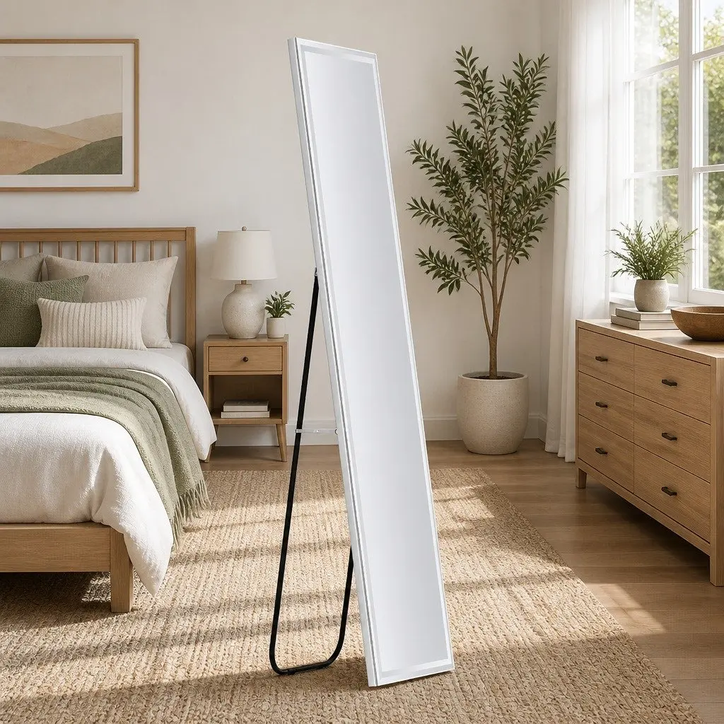 LED Full-Length Floor Mirror for Home Adjustable Brightness and Colour Temperature 160cm x 40cm