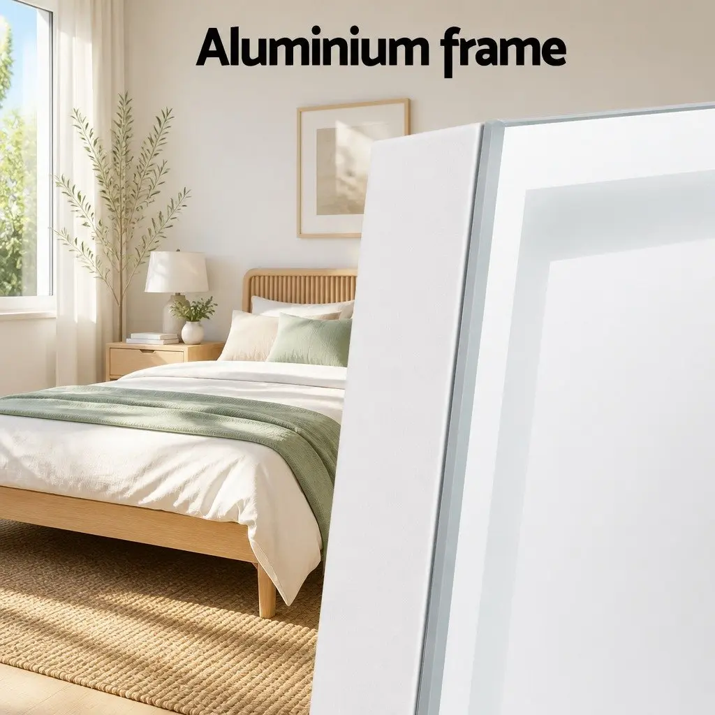 LED Full-Length Floor Mirror for Home Adjustable Brightness and Colour Temperature 160cm x 40cm