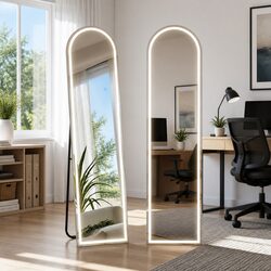 LED Full Length Mirror 160cm Arched Floor Standing Wall Mounted Dressing Mirror