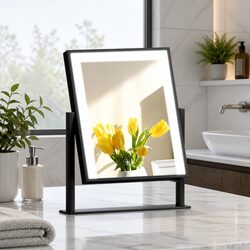 Makeup Mirror 25x30cm Hollywood Vanity with LED Light Touch Control Rotation