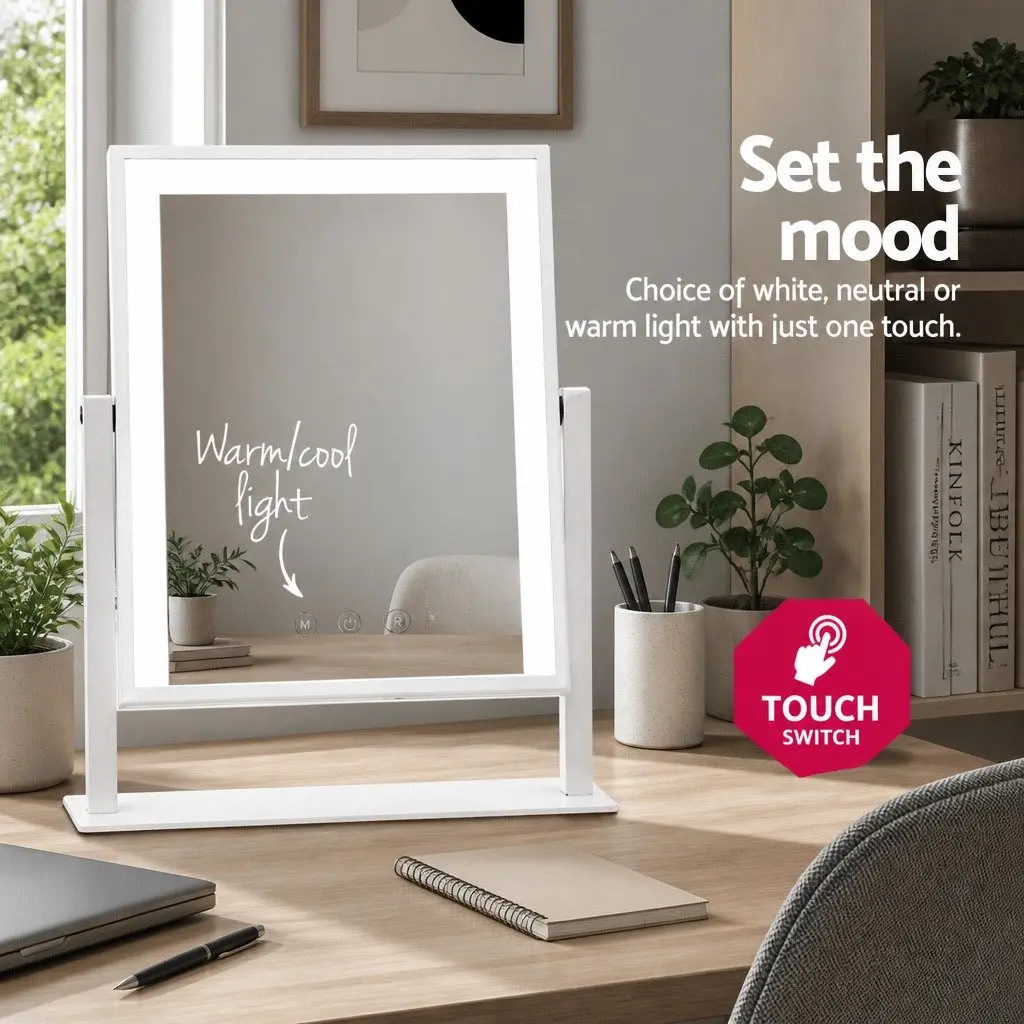 30x40cm Rotatable Makeup Mirror with LED Lights