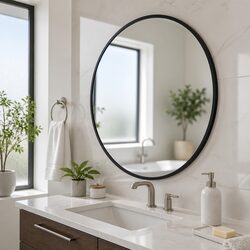 Detailed Specs of 70cm Round Black Framed Mirror