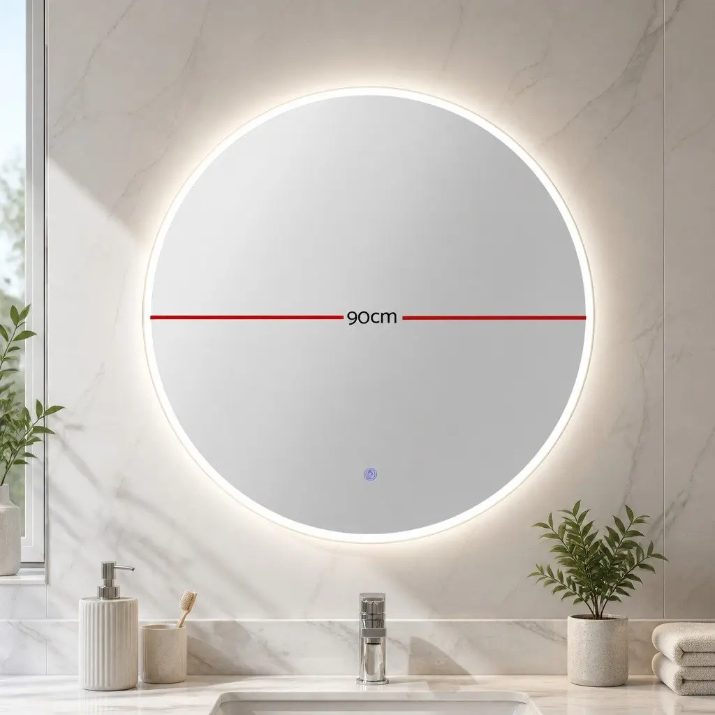 90cm Round LED Wall Mirror