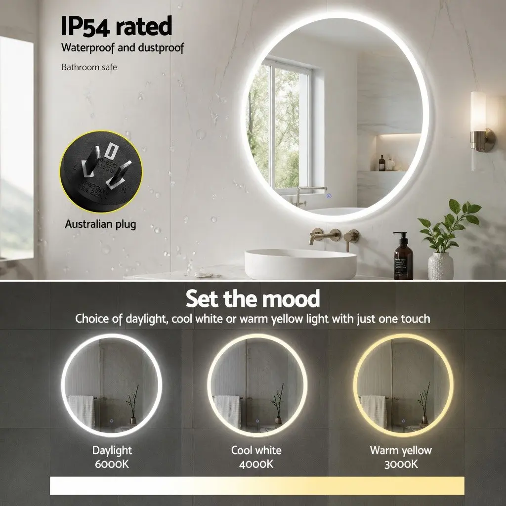 90cm Round LED Wall Mirror