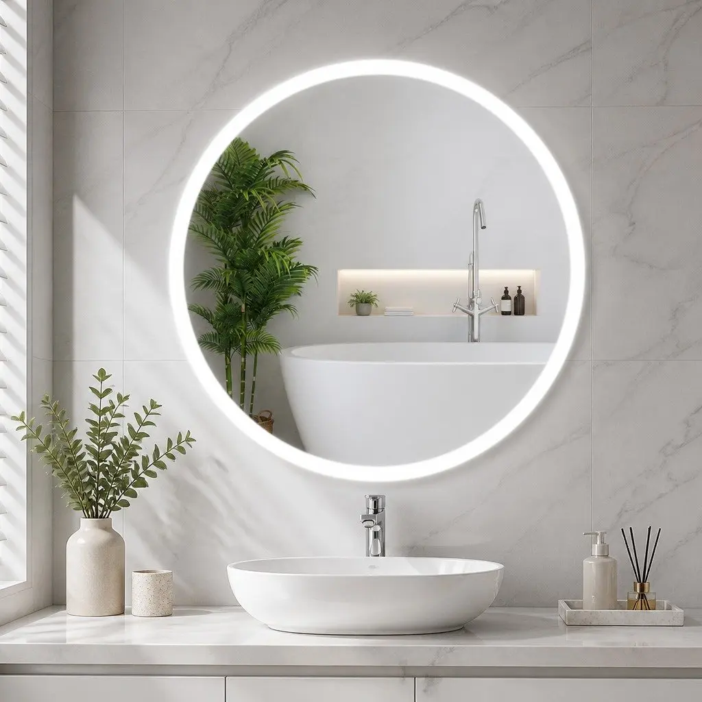 90cm Round LED Wall Mirror