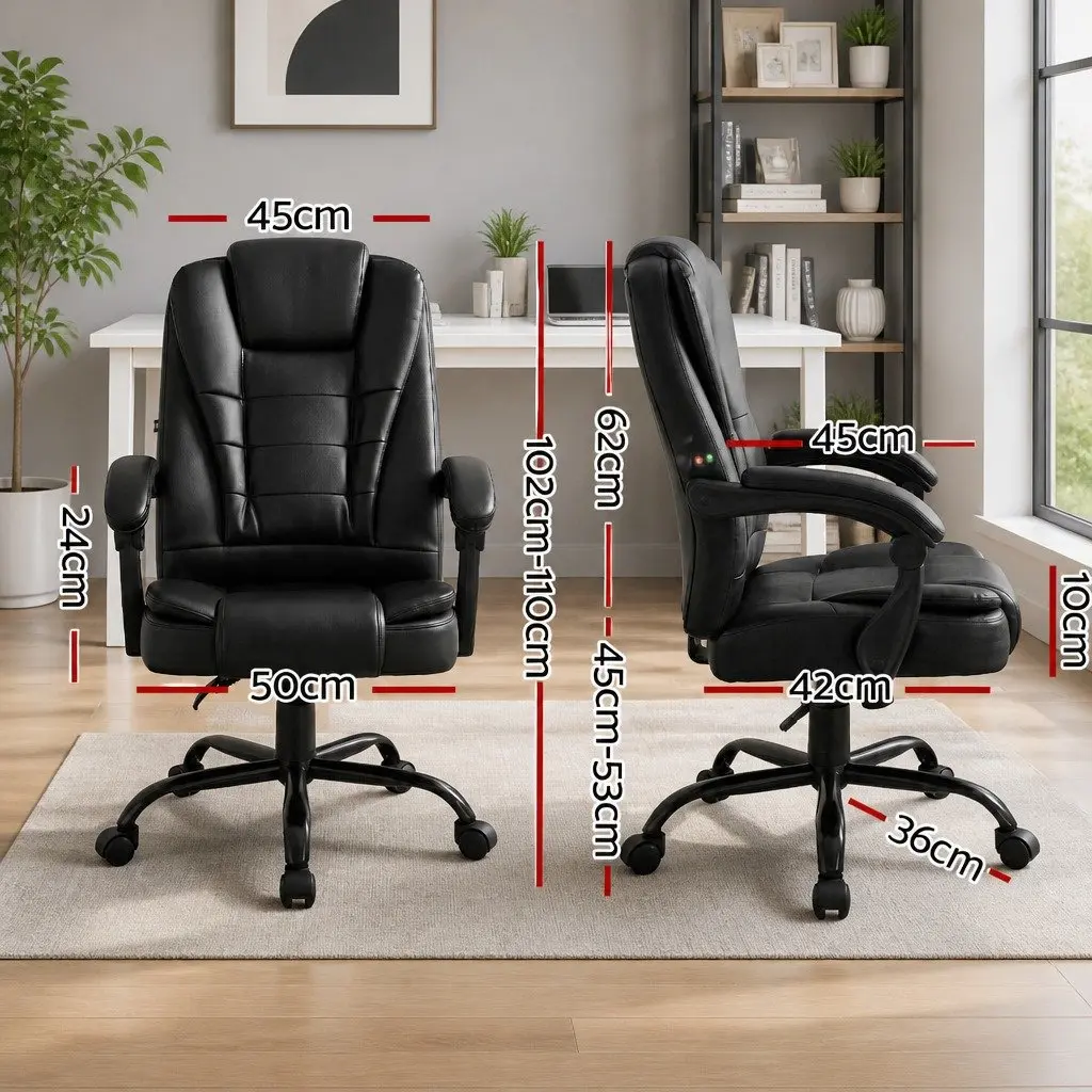 Massage Office Chair for Home or Office Black PU Leather