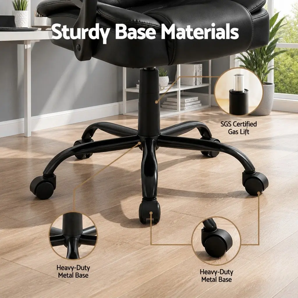 Massage Office Chair for Home or Office Black PU Leather