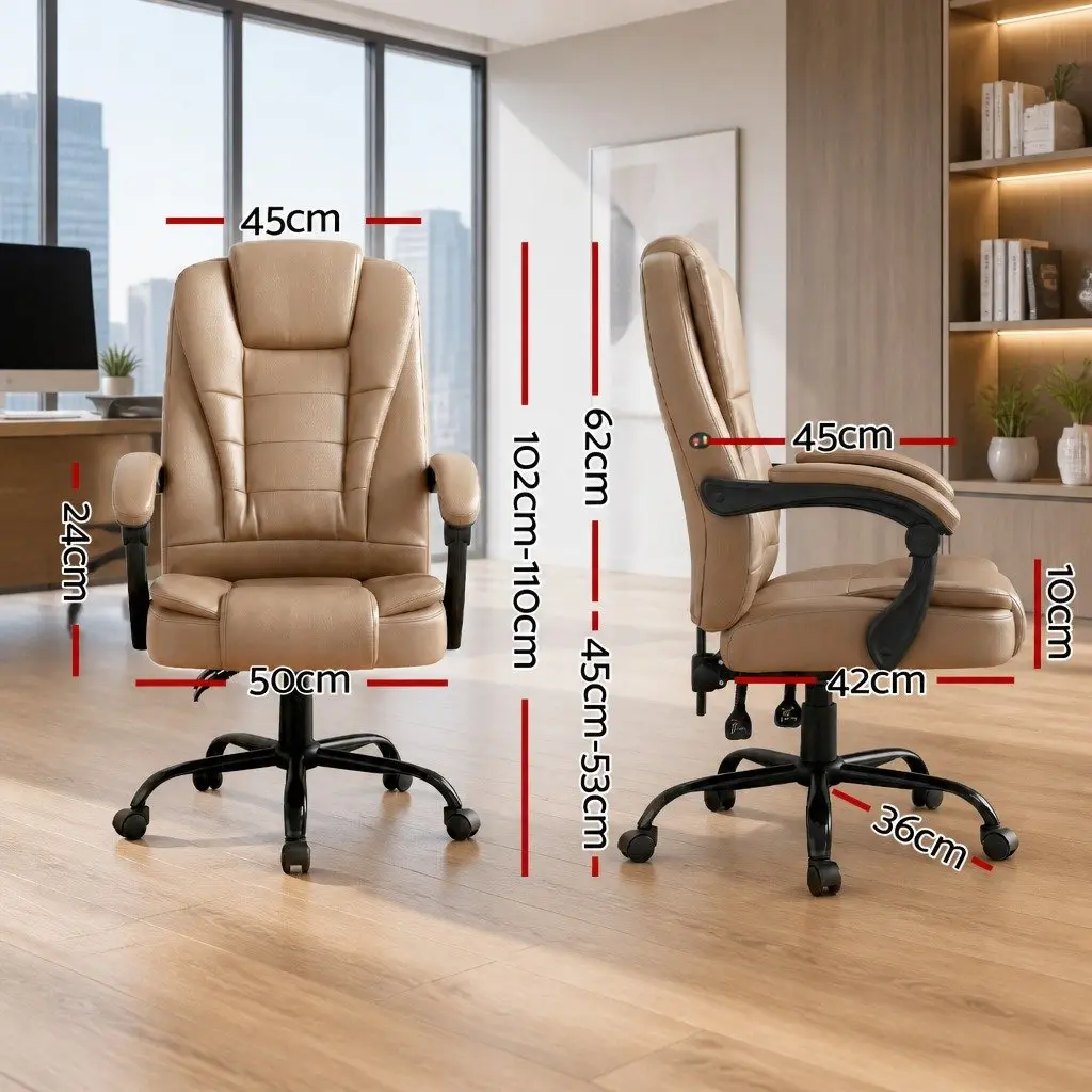 Massage Chair Office Use High Back Espresso PU Leather