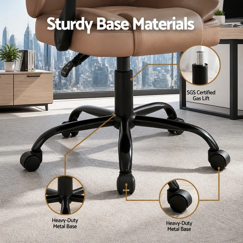 Massage Chair Office Use High Back Espresso PU Leather