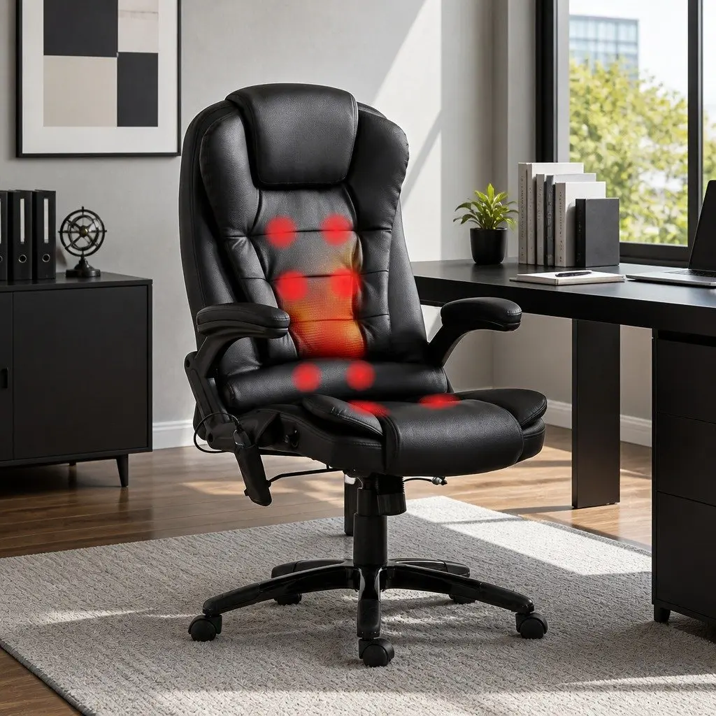 Massage Chair Office Use High Back PU Black
