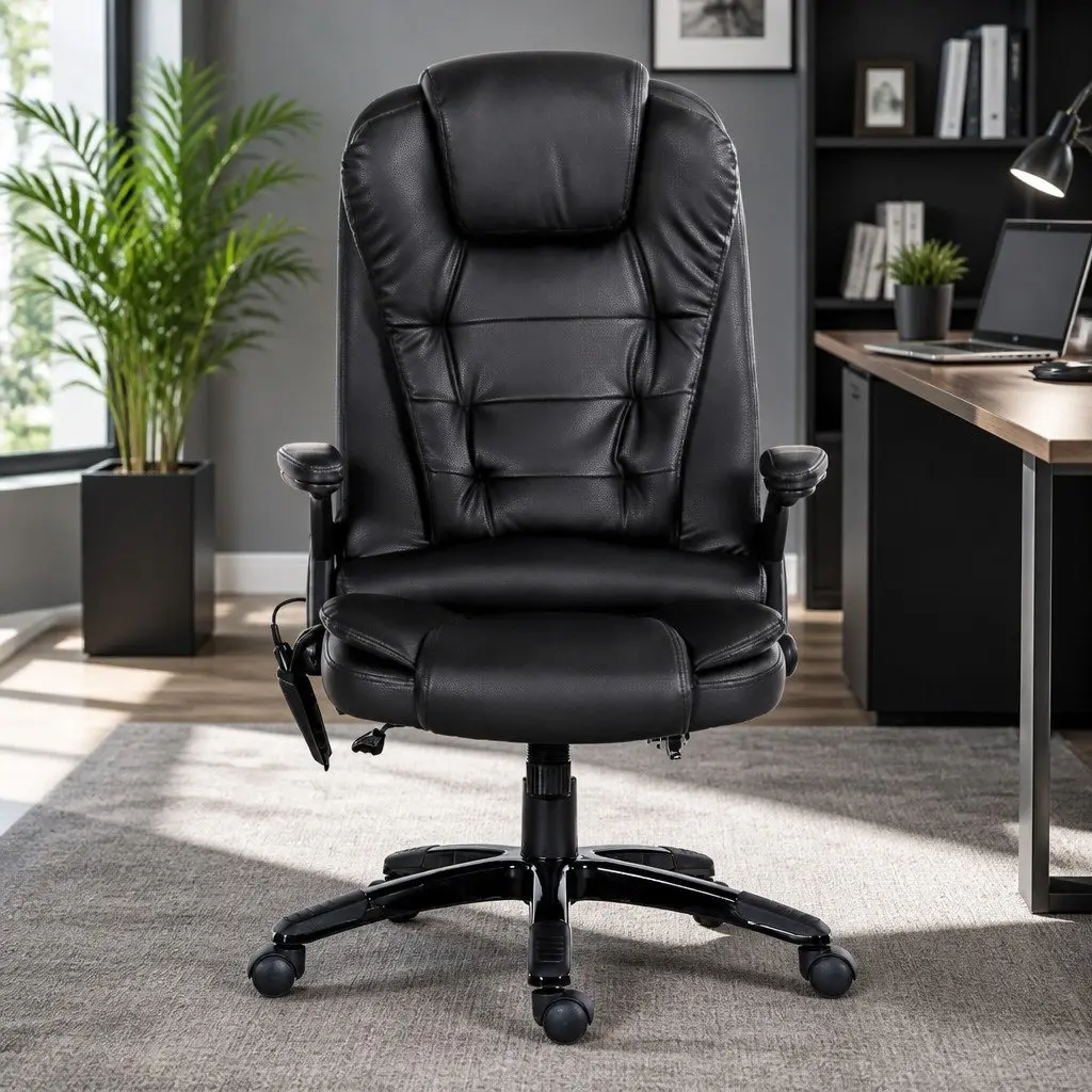 Massage Chair Office Use High Back PU Black