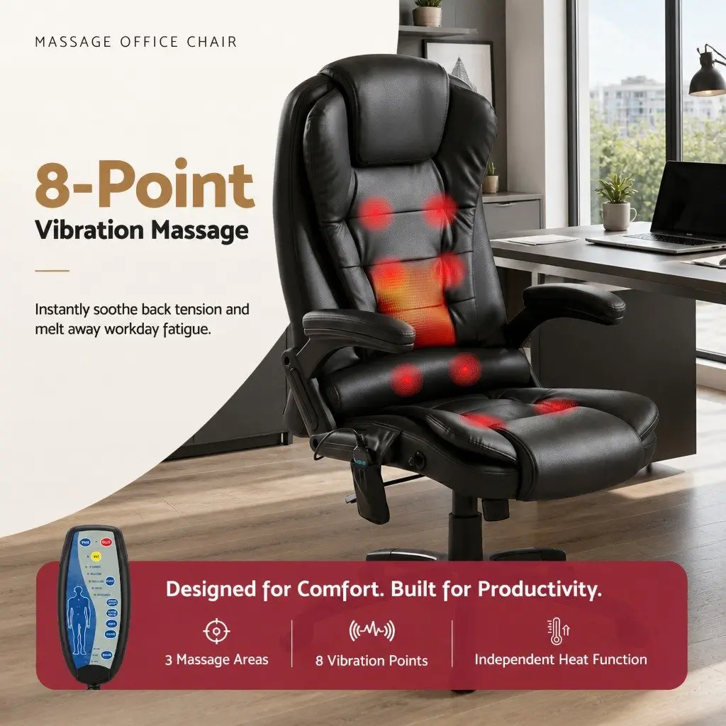 Massage Chair Office Use High Back PU Black