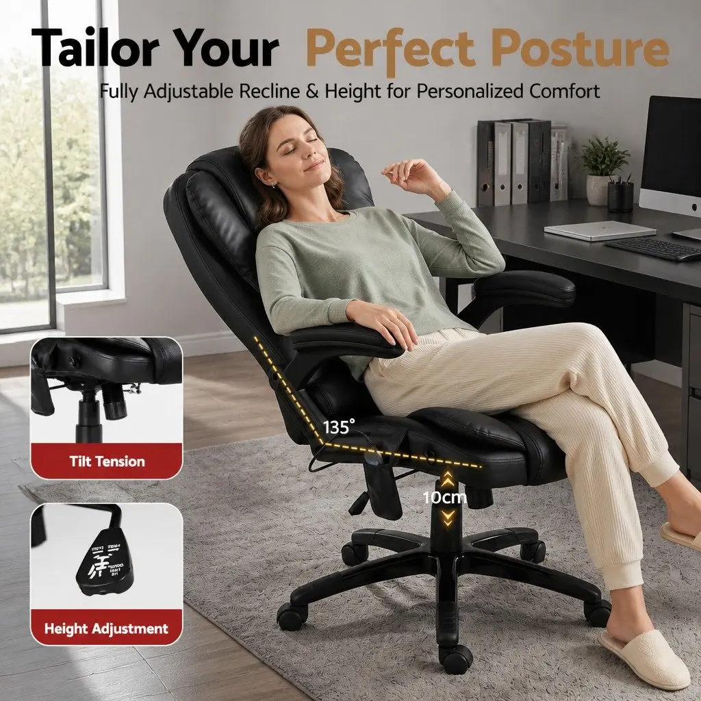 Massage Chair Office Use High Back PU Black