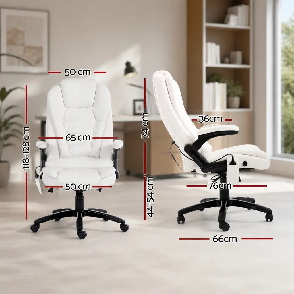 Massage Chair for Office Use High Back PU Leather 8 Point Vibration Heated Seat