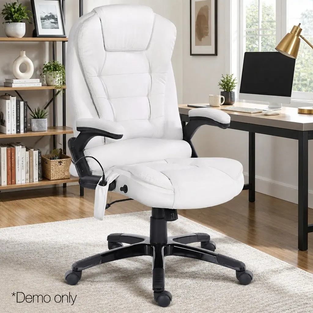 Massage Chair for Office Use High Back PU Leather 8 Point Vibration Heated Seat