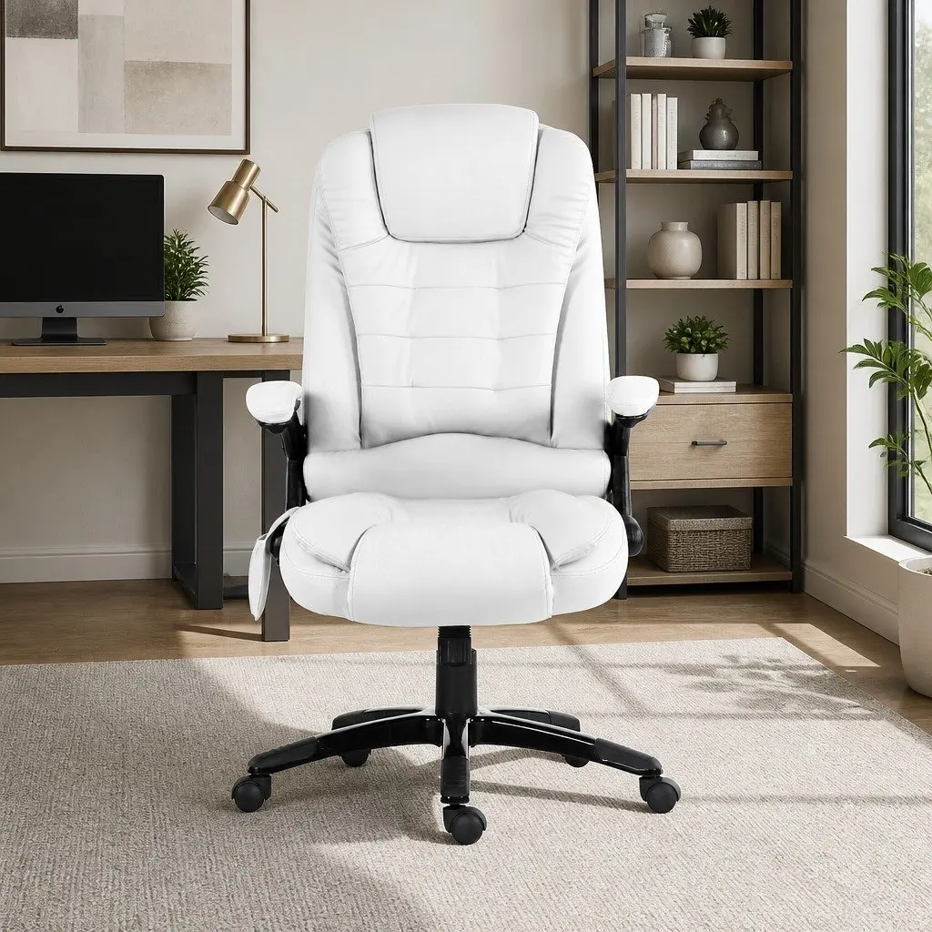 Massage Chair for Office Use High Back PU Leather 8 Point Vibration Heated Seat