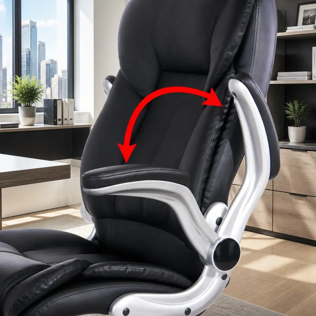 Massage Chair for Office Use High Back PU Leather Size Black