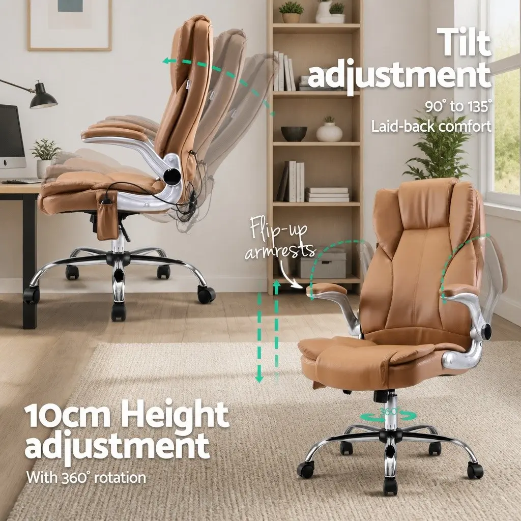 High Back 8 Point Massage Office Chair Ergonomic Vibration Recliner for Comfort